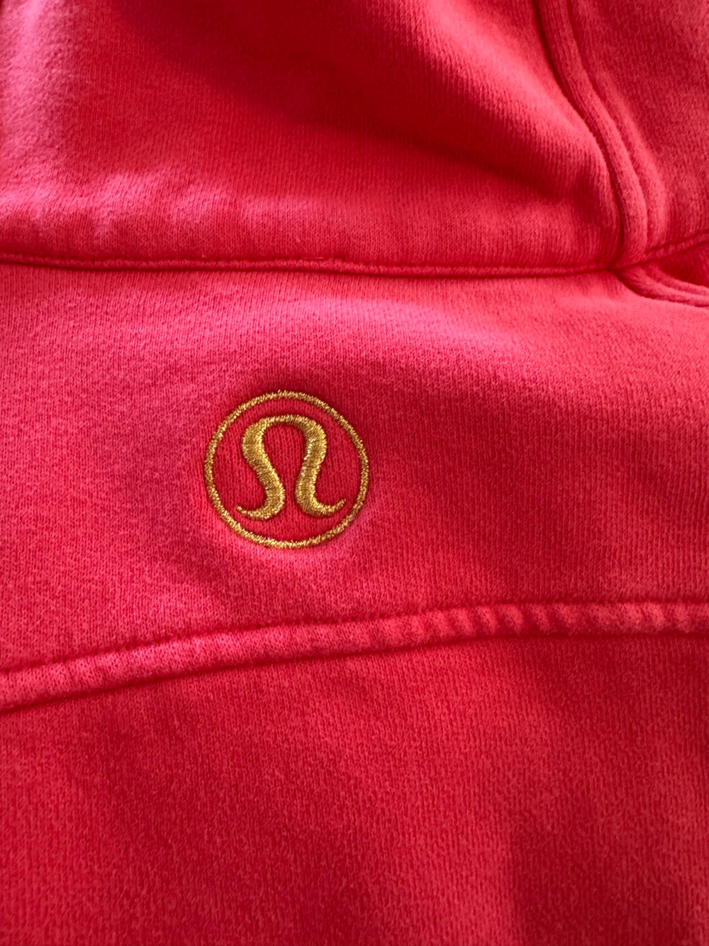 Lululemon Scuba Oversized Funnel-Neck Half Zip Coral Pink Gold Medium Large - Picture 12 of 12